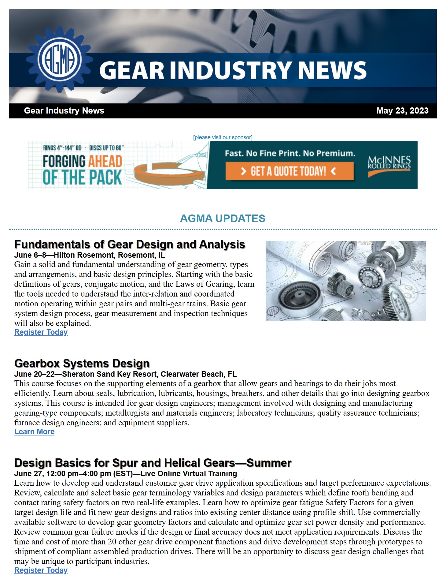 AGMA Gear Industry News